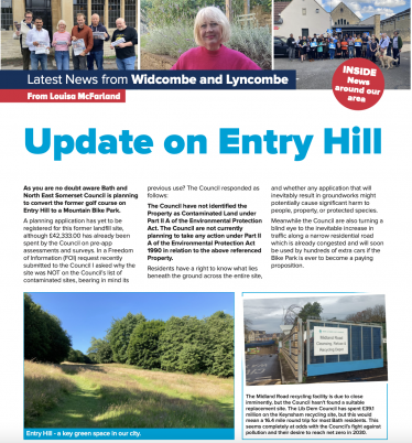 A leaflet on Entry Hill